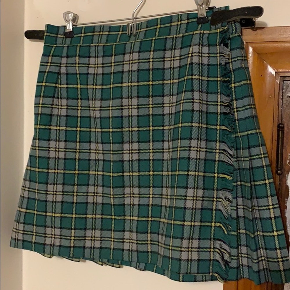 Vintage plaid kilt school uniform skirt